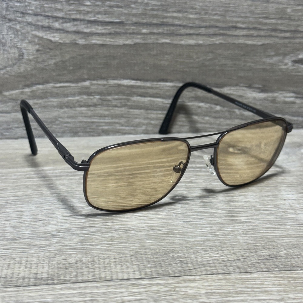Adolfo Aviator Sunglasses Brown Metal Frame Solid Brown Lens Private Gun‎ 57mm